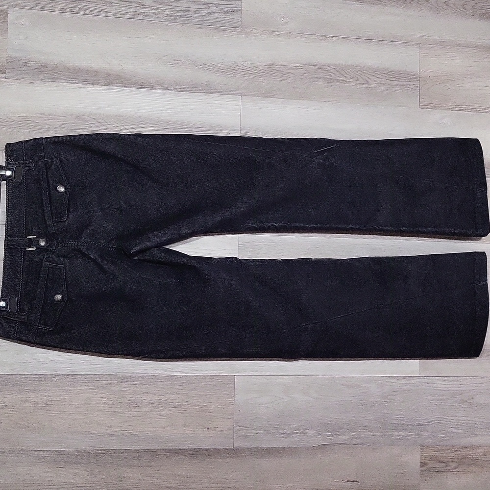 Athleta Womens 6 Corduroy Cargo‎ Dipper Pants Black Flare Bootcut Y2K - Picture 2 of 13